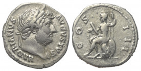 Hadrianus (117 - 138 n. Chr.).

 Denar (Silber). 125 - 128 n. Chr. Rom.
Vs: HADRIANVS AVGVSTVS. Büste mit Lorbeerkranz und Drapierung rechts.
Rs: ...