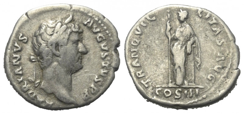 Hadrianus (117 - 138 n. Chr.).

 Denar (Silber). 128 - 129 n. Chr. Rom.
Vs: H...