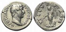 Hadrianus (117 - 138 n. Chr.).

 Denar (Silber). 133 n. Chr. Rom.
Vs: HADRIANVS AVG COS III P P. Kopf rechts.
Rs: TELLVS STABIL. Tellus mit Pflug ...