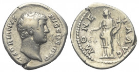 Hadrianus (117 - 138 n. Chr.).

 Denar (Silber). 137 n. Chr. Rom.
Vs: HADRIANVS AVG COS III P P. Kopf rechts.
Rs: MONETA AVG. Moneta mit Waage und...