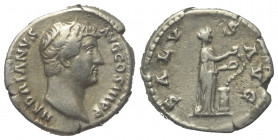 Hadrianus (117 - 138 n. Chr.).

 Denar (Silber). 137 n. Chr. Rom.
Vs: HADRIANVS AVG COS III P P. Kopf rechts.
Rs: SALVS AVG. Salus nach rechts ste...