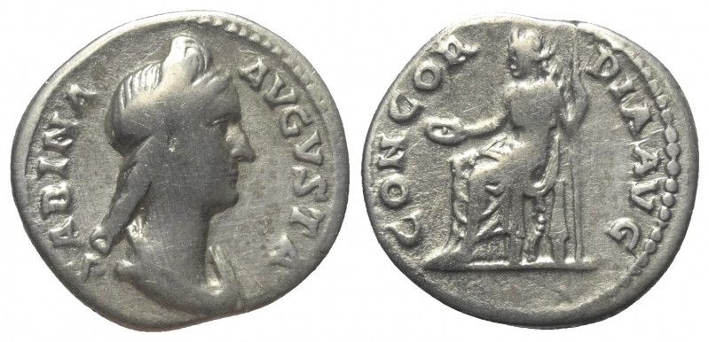 Sabina (gest. 136 n. Chr.).

 Denar (Silber). 136 n. Chr. Rom.
Vs: SABINA AVG...