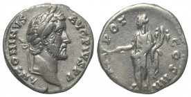 Antoninus Pius (138 - 161 n. Chr.).

 Denar (Silber). 145 - 161 n. Chr. Rom.
Vs: ANTONINVS AVG PIVS P P. Kopf mit Lorbeerkranz rechts.
Rs: TR POT ...