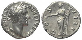 Antoninus Pius (138 - 161 n. Chr.).

 Denar (Silber). 145 - 161 n. Chr. Rom.
Vs: ANTONINVS AVG PIVS P P. Kopf mit Lorbeerkranz rechts.
Rs: COS III...