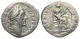 Antoninus Pius (138 - 161 n. Chr.).

 Denar (Silber). 155 - 156 n. Chr. Rom.
Vs: ANTONINVS AVG PIVS P P IMP II. Kopf mit Lorbeerkranz rechts.
Rs: ...