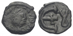 Iustinianus I. (527 - 565 n. Chr.).

 Pentanummion. Ca. 556 - 561 n. Chr. Anchiochia.
Vs: DN IVSTINI - ANVS PP AVC. Büste des Iustinianus mit Palud...
