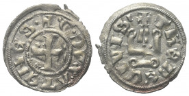 Achaia - Fürstentum. Guy I. de La Roche (1280 - 1287).

 Denar (Silber).
Vs: + G DVX ATENES. Kreuz.
Rs: + ThEBE CIVIS. Stilisiertes Kastell.

19...