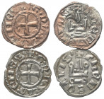 Achaia - Fürstentum. Guy I. de La Roche (1280 - 1287).

 Denar (Silber).
Lot (2 Stück):
Vs: + G DVX ATENES. Kreuz.
Rs: + ThEBE CIVIS. Stilisierte...