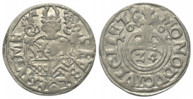 Ravensberg - Grafschaft. Johann Wilhelm von Jülich-Kleve-Berg (1592 - 1609).

 Groschen = 1/24 Taler (Silber). 1606. Bielefeld.
20 mm. 1,25 g. 

...