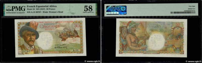 Country : FRENCH EQUATORIAL AFRICA 
Face Value : 50 Francs Belain d'Esnambuc  
D...