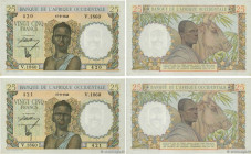 Country : FRENCH WEST AFRICA (1895-1958) 
Face Value : 25 Francs Consécutifs 
Date : 17 août 1943 
Period/Province/Bank : Banque de l'Afrique Occident...