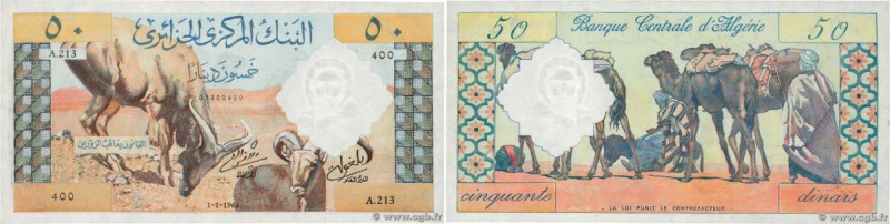 Country : ALGERIA 
Face Value : 50 Dinars  
Date : 01 janvier 1964 
Period/Provi...