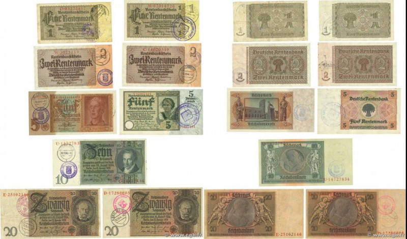 Country : GERMANY 
Face Value : 1 à 20 Rentenmark Lot 
Date : 1944 
Period/Provi...
