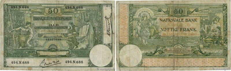 Country : BELGIUM 
Face Value : 50 Francs  
Date : 13 janvier 1921 
Period/Provi...