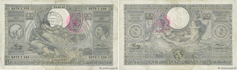 Country : BELGIUM 
Face Value : 100 Francs - 20 Belgas  
Date : 04 août 1942 
Pe...