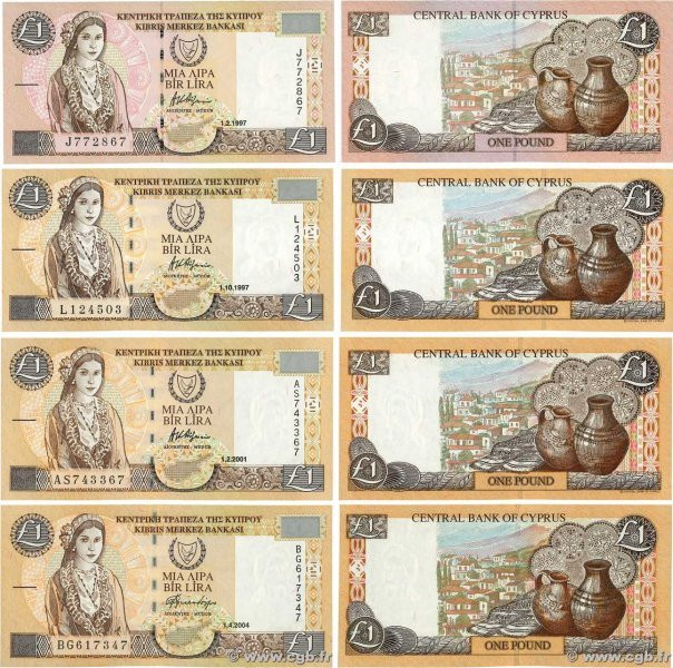 Country : CYPRUS 
Face Value : 1 Pound Lot 
Date : 1997-2004 
Period/Province/Ba...
