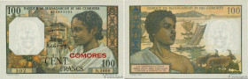Country : COMOROS 
Face Value : 100 Francs  
Date : (1960) 
Period/Province/Bank : Banque de Madagascar et des Comores 
Catalogue reference : P.3b 
Ad...