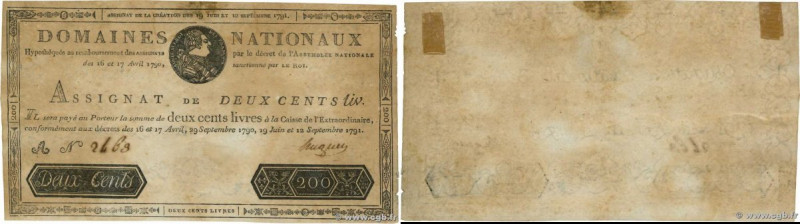 Country : FRANCE 
Face Value : 200 Livres Faux 
Date : 12 septembre 1791 
Period...