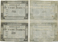 Country : FRANCE 
Face Value : 100 Francs Consécutifs 
Date : 07 janvier 1795 
Period/Province/Bank : Assignats 
Catalogue reference : Ass.48a 
Alphab...