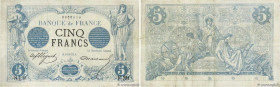 Country : FRANCE 
Face Value : 5 Francs NOIR  
Date : 0 janvier 1872 
Period/Province/Bank : Banque de France, XXe siècle 
Catalogue reference : F.01....