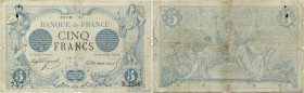Country : FRANCE 
Face Value : 5 Francs NOIR  
Date : 27 mars 1873 
Period/Province/Bank : Banque de France, XXe siècle 
Catalogue reference : F.01.16...