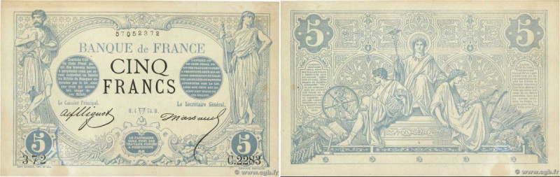 Country : FRANCE 
Face Value : 5 Francs NOIR  
Date : 04 avril 1873 
Period/Prov...