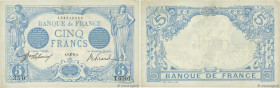 Country : FRANCE 
Face Value : 5 Francs BLEU  
Date : 08 juin 1915 
Period/Province/Bank : Banque de France, XXe siècle 
Catalogue reference : F.02.28...