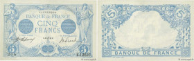 Country : FRANCE 
Face Value : 5 Francs BLEU  
Date : 30 juin 1916 
Period/Province/Bank : Banque de France, XXe siècle 
Catalogue reference : F.02.40...