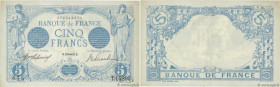 Country : FRANCE 
Face Value : 5 Francs BLEU  
Date : 16 novembre 1916 
Period/Province/Bank : Banque de France, XXe siècle 
Catalogue reference : F.0...