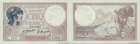 Country : FRANCE 
Face Value : 5 Francs FEMME CASQUÉE  
Date : 14 septembre 1922 
Period/Province/Bank : Banque de France, XXe siècle 
Catalogue refer...