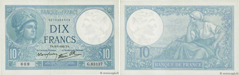 Country : FRANCE 
Face Value : 10 Francs MINERVE modifié  
Date : 02 janvier 194...
