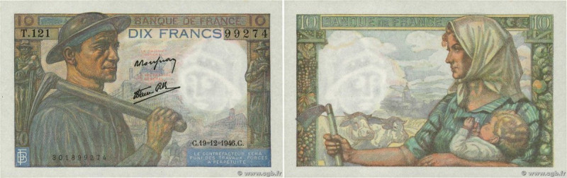Country : FRANCE 
Face Value : 10 Francs MINEUR  
Date : 19 décembre 1946 
Perio...