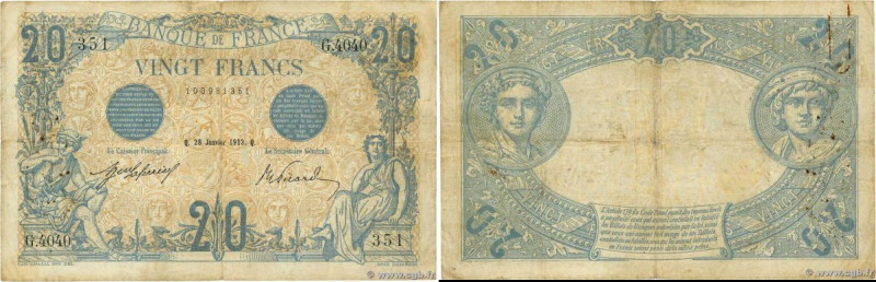 Country : FRANCE 
Face Value : 20 Francs BLEU  
Date : 28 janvier 1913 
Period/P...