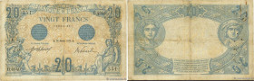 Country : FRANCE 
Face Value : 20 Francs BLEU  
Date : 28 janvier 1913 
Period/Province/Bank : Banque de France, XXe siècle 
Catalogue reference : F.1...