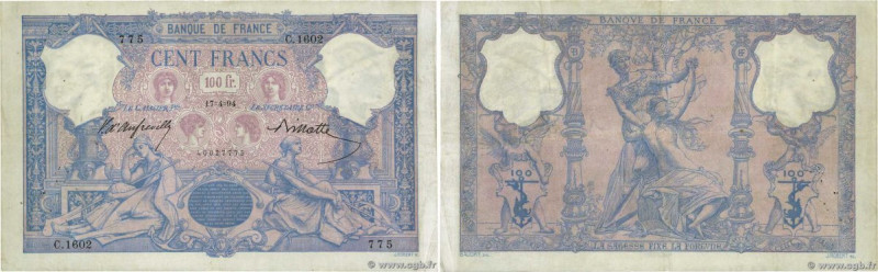Country : FRANCE 
Face Value : 100 Francs BLEU ET ROSE  
Date : 17 avril 1894 
P...