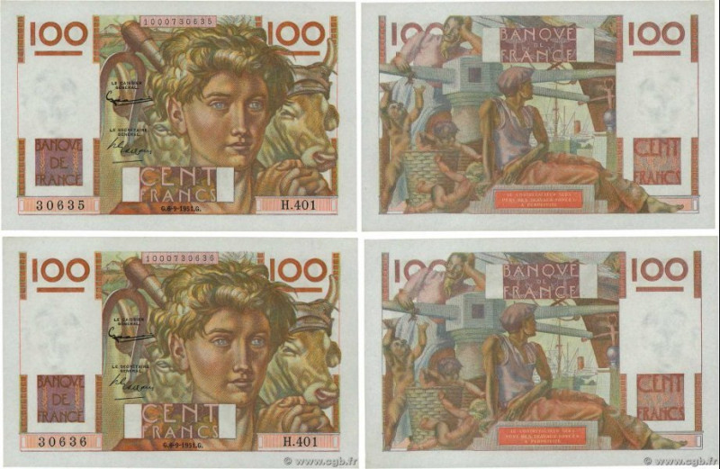 Country : FRANCE 
Face Value : 100 Francs JEUNE PAYSAN Consécutifs 
Date : 06 se...