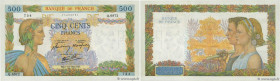 Country : FRANCE 
Face Value : 500 Francs LA PAIX  
Date : 01 octobre 1942 
Period/Province/Bank : Banque de France, XXe siècle 
Catalogue reference :...