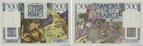 Country : FRANCE 
Face Value : 500 Francs CHATEAUBRIAND  
Date : 28 mars 1946 
Period/Province/Bank : Banque de France, XXe siècle 
Catalogue referenc...