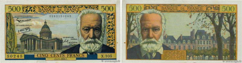 Country : FRANCE 
Face Value : 500 Francs VICTOR HUGO  
Date : 04 septembre 1958...