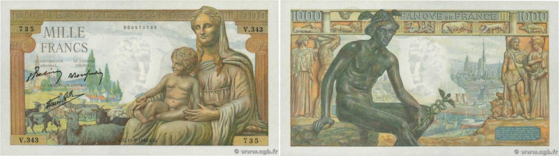 Country : FRANCE 
Face Value : 1000 Francs DÉESSE DÉMÉTER  
Date : 11 juin 1942 ...
