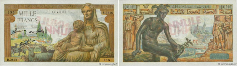 Country : FRANCE 
Face Value : 1000 Francs DÉESSE DÉMÉTER Annulé 
Date : 28 janv...