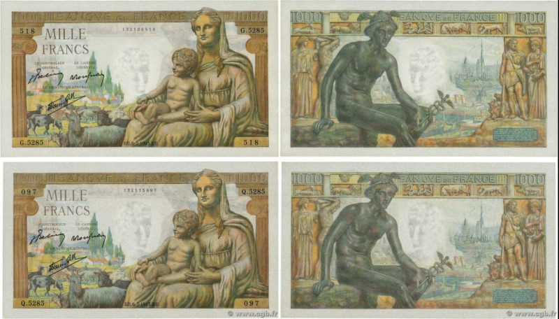 Country : FRANCE 
Face Value : 1000 Francs DÉESSE DÉMÉTER Lot 
Date : 06 mai 194...