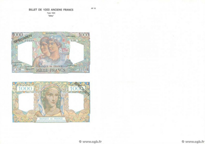 Country : FRANCE 
Face Value : 1000 Francs MINERVE ET HERCULE Planche 
Date : (1...