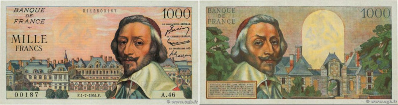 Country : FRANCE 
Face Value : 1000 Francs RICHELIEU  
Date : 01 juillet 1954 
P...