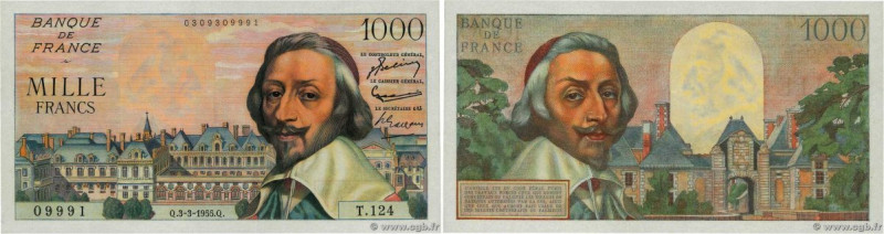 Country : FRANCE 
Face Value : 1000 Francs RICHELIEU  
Date : 03 mars 1955 
Peri...
