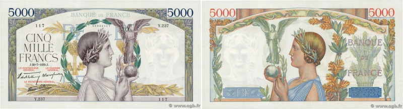 Country : FRANCE 
Face Value : 5000 Francs VICTOIRE Impression à plat  
Date : 2...