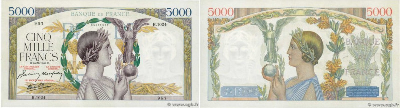 Country : FRANCE 
Face Value : 5000 Francs VICTOIRE Impression à plat  
Date : 2...