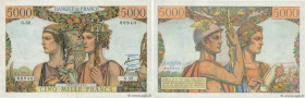 Country : FRANCE 
Face Value : 5000 Francs TERRE ET MER  
Date : 05 avril 1951 
Period/Province/Bank : Banque de France, XXe siècle 
Catalogue referen...