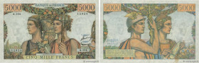 Country : FRANCE 
Face Value : 5000 Francs TERRE ET MER  
Date : 02 octobre 1952 
Period/Province/Bank : Banque de France, XXe siècle 
Catalogue refer...