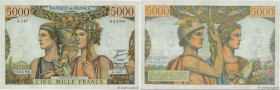 Country : FRANCE 
Face Value : 5000 Francs TERRE ET MER  
Date : 01 mars 1956 
Period/Province/Bank : Banque de France, XXe siècle 
Catalogue referenc...
